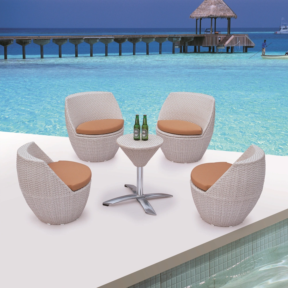 Stacking Rocket Design 4 Chairs One Table Outdoor Cafe Garden Furniture Bistro Set
