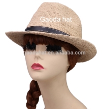 white paper straw fedora paper sun hat