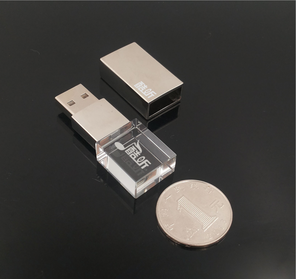 Anpassbarer Gravur 32 GB 128 GB Kristall USB -Flash -Laufwerk