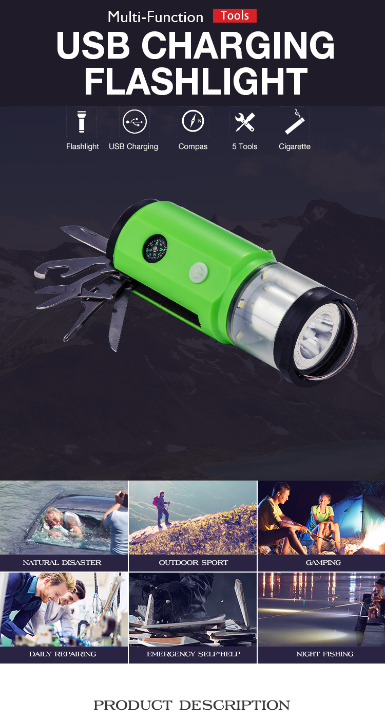 USB Rechargeable Multi-Function Camping Lantern