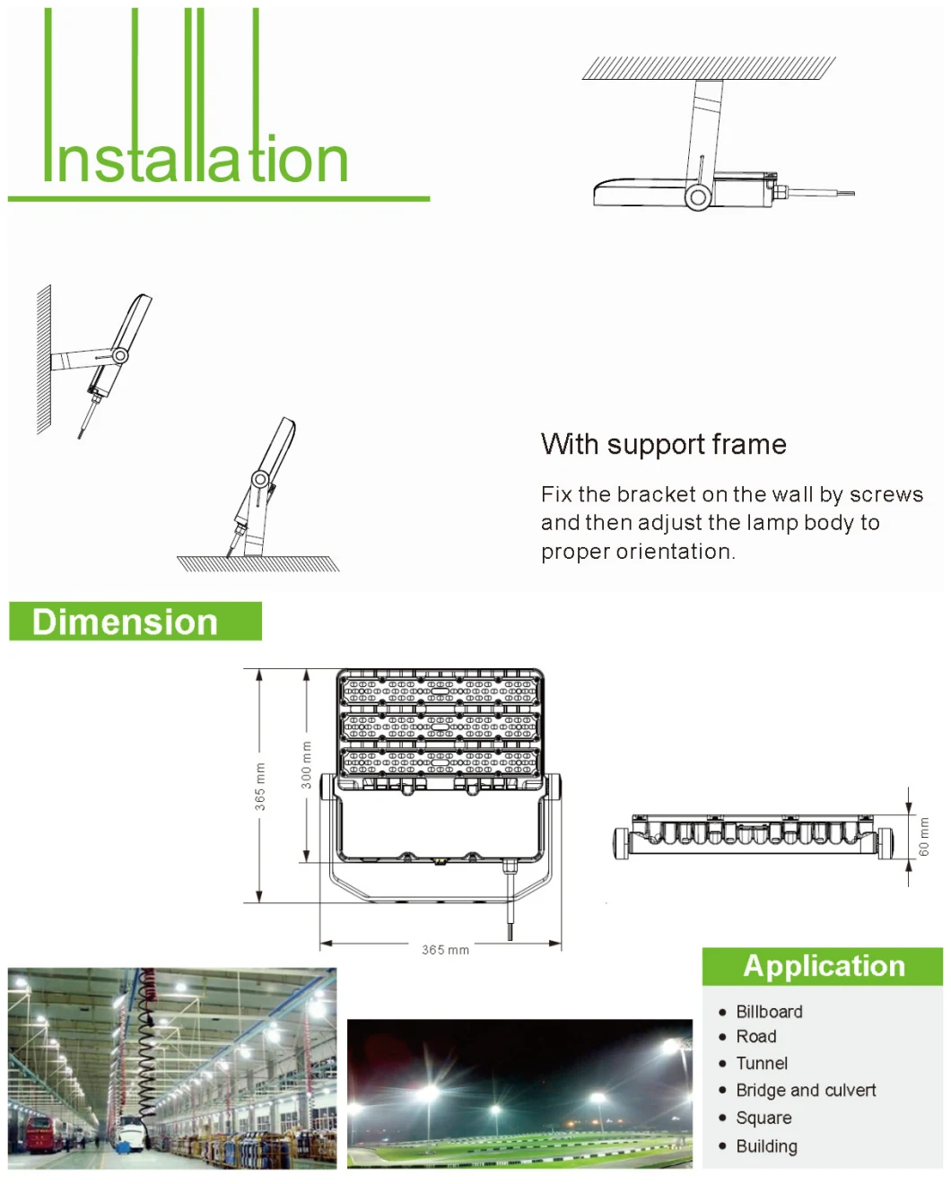 Several Angles SMD LED Floodlight 150W with Ce Meanwell Driver