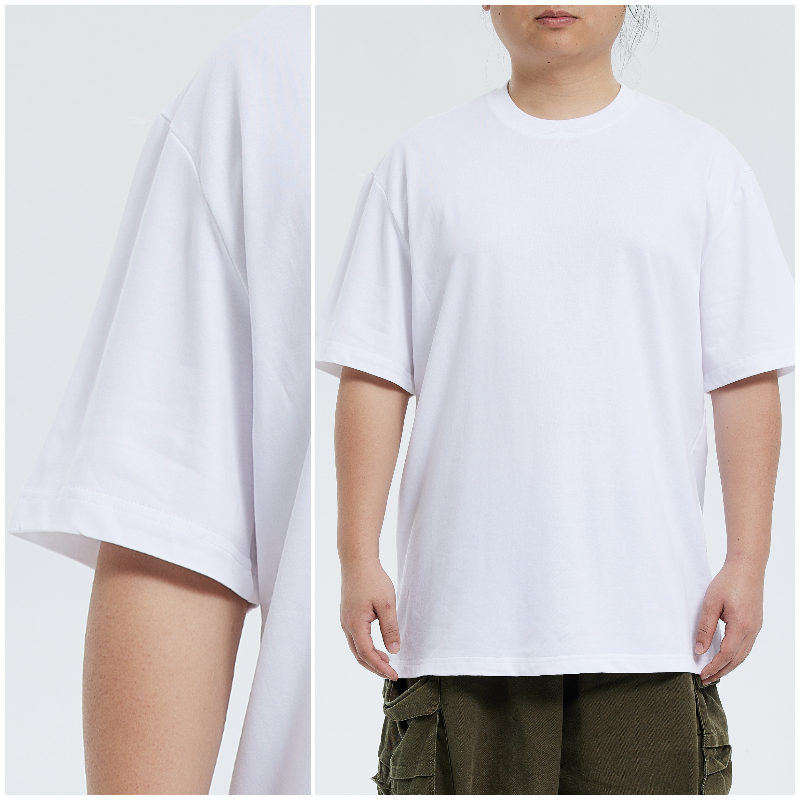 White Drop Shoulder Short Sleeved T Shirt