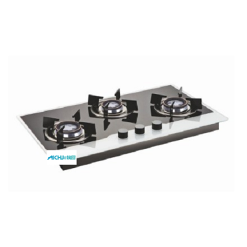 Glen Black &amp; White Gas Hob 3 Burners