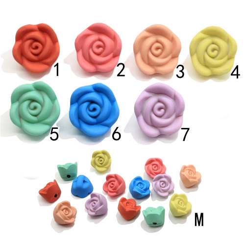 Wholesale Flower With 4mm Hole Resin Bead Artificial Diy Craft Charms Earring Necklace Ornament Accessory Handmade Decoration