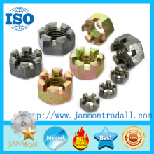 Hex Slotted / Castle Nuts,Hexongal slotted nut,Black oxide slotted nut,Grade 8.8 castle nut,Grade 10.9 castle nut