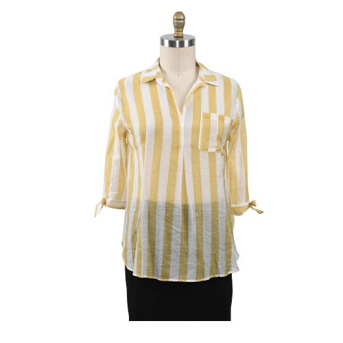 Nowa bluzka damska Casual Striped Top Koszule Bluzka