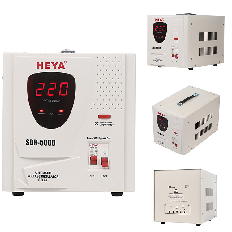 Relay Control Automatic Voltage Regulator Stabilizers SDR Electrical 500VA 1KV 2KV 3KV 5KVA Single Phase AC LED Display HEYA/OEM