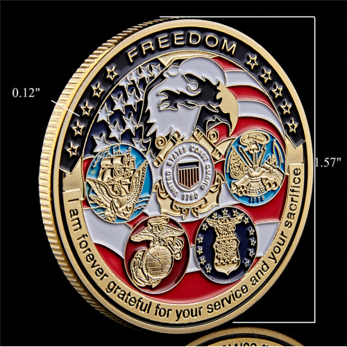 Moneda de desafío de recuerdo de esmalte marino de la marina militar de EE. UU.