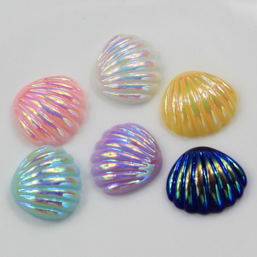 νέο στιλ Iridescent AB ρητίνη Puffy Sea Shell flatback cabochon 20*18mm γοητεία για Boutique Hair Bow Making cell DIY διακόσμηση