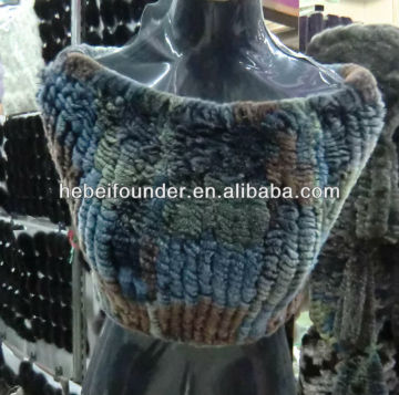 Fashion knitted Rex rabbit fur scarf
