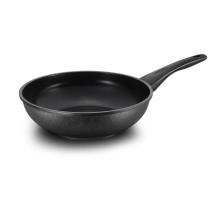 Black Carved Aluminum Die-casting Deep Fry Pan