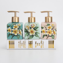 Eco Friendly Ceramic Bathroom Accessory Set with Flower Design