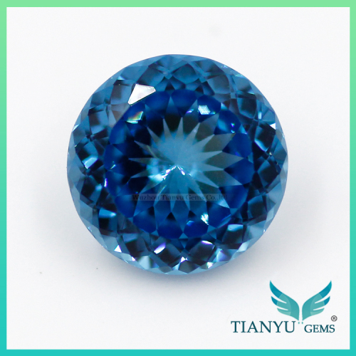 Wholesale Loose Synthetic gems 6A quality 9mm #1782 Round Brilliant Cut blue Nano Sital Gemstone