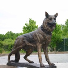 Life size bronze wolfhound sculpture of metal animals