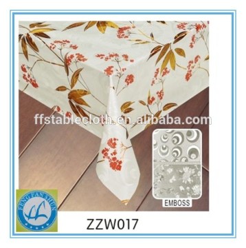 Silver HeatTransfer print and Pearl Printed Embossed PVC Table Cloths