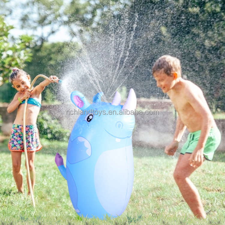 Kids Inflatable Rhino Sprinkler Toy Lawn Sprinkler Splash_02