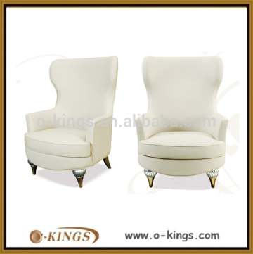 White high back wing chair