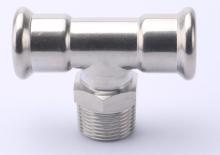 Stainless Steel Male Thread Equal Tee Press Fitting
