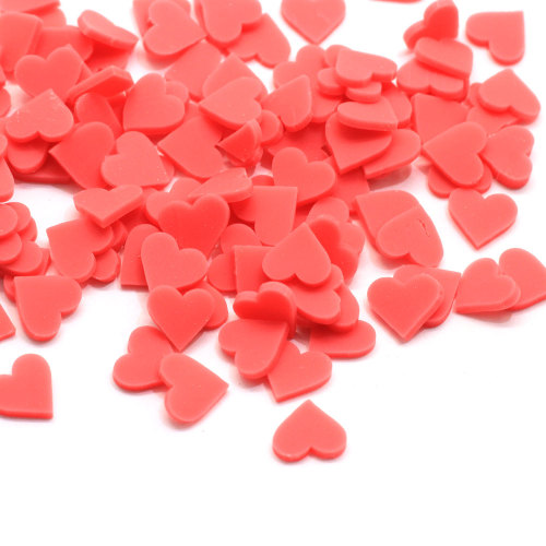 8mm Red Polymer Clay Hearts Slime Additivi Forniture Fetta Topping Sprinkles Kit fai da te per Fluffy Clear Crunchy Slime