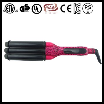 Customize hair curling wand, led hair curling wand 3 barrels