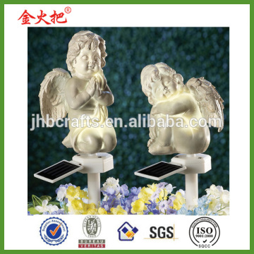 Solar Cherub Garden Stake Lawn Ornament set of 2