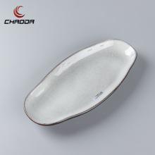 Ceramic Sushi Plate - 11/14 Inch Irregular Serving Tray for Dinner