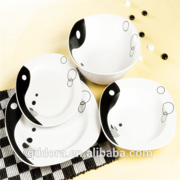 2014 hot selling square white ceramic tableware/cheap hotel porcelain dinner set