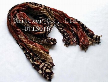 Wrinkled printing scarf