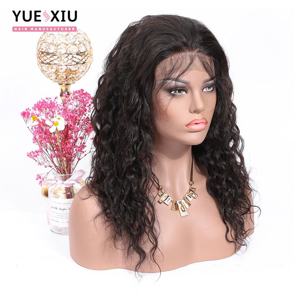 13*4 Lace Front Wig With Baby Hair Brazilian Virgin Human Hair Wigs With Bangs Water Wave