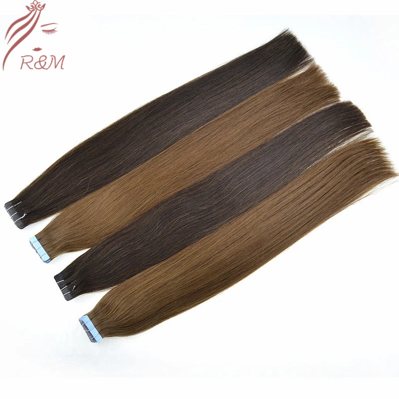 20 Inch Tape in Extensions Dark Root Real Human Hair Extensions Tape in Hair Extensions 40PCS