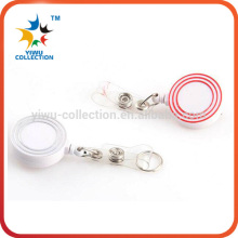 Plastic custom retractable badge holder with alligator clip