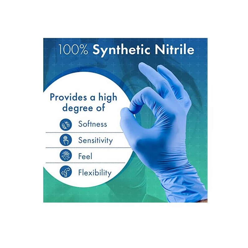 Guantes de nitrilo azul para uso variado