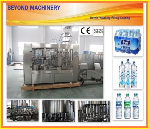 Drinking Water Bottle Filling Machine / Water Capping Plant With Gravity Bottling System