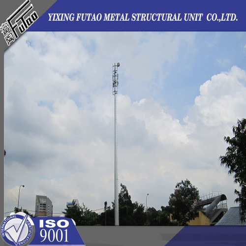 35M Galvanized Communication Monopole Tower