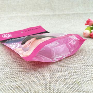 Plastic bag stand up zipper pouch