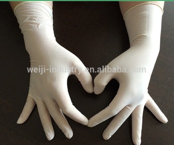 long latex gloves, latex examination gloves