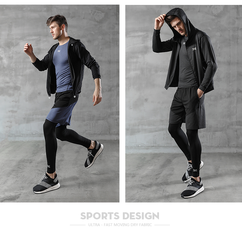 Wholesale Custom Men Fitness Yoga Wear Running Sportswear Gym Workout Hoodies Set