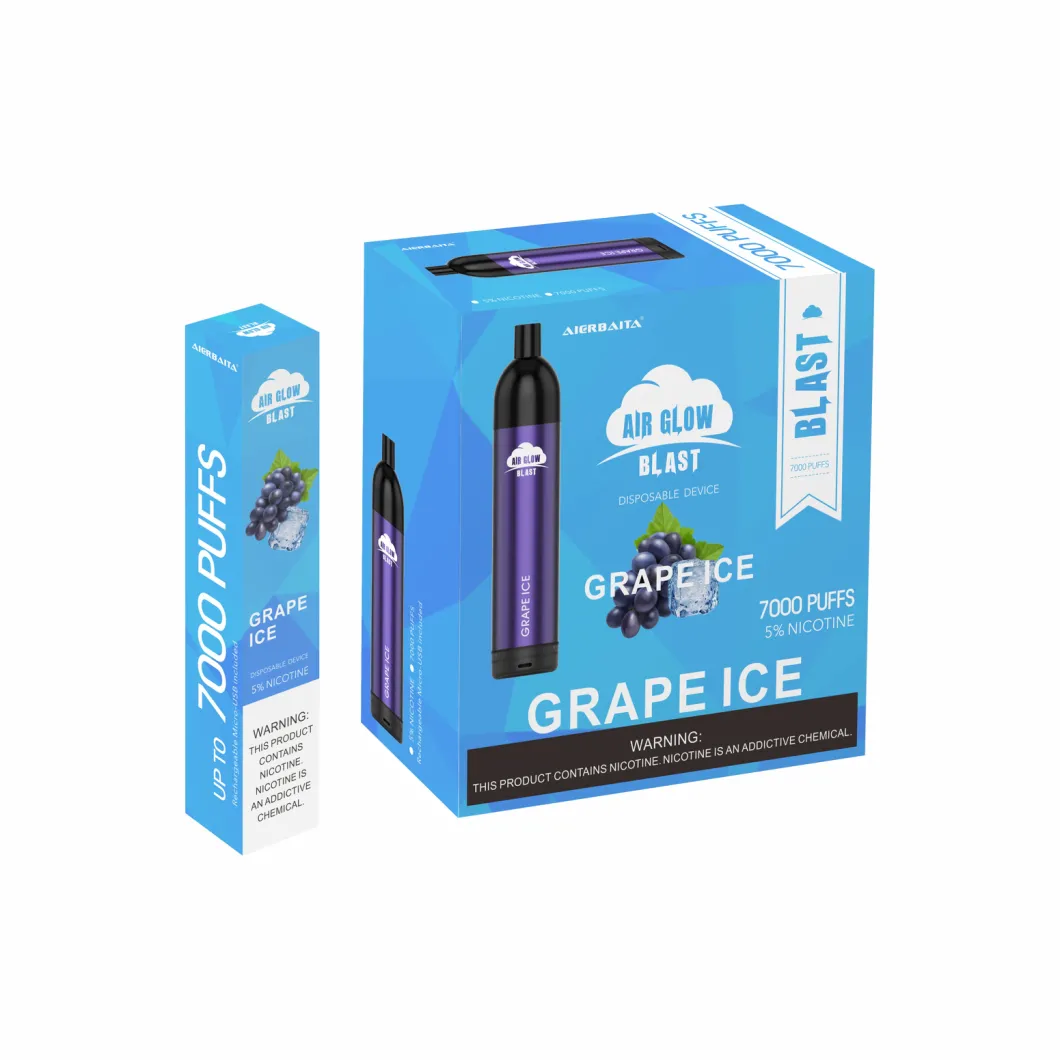Original 7000 Puffs Air Glow Blast 550mAh 16ml Rechargeable Disposable Electronic Cigarette