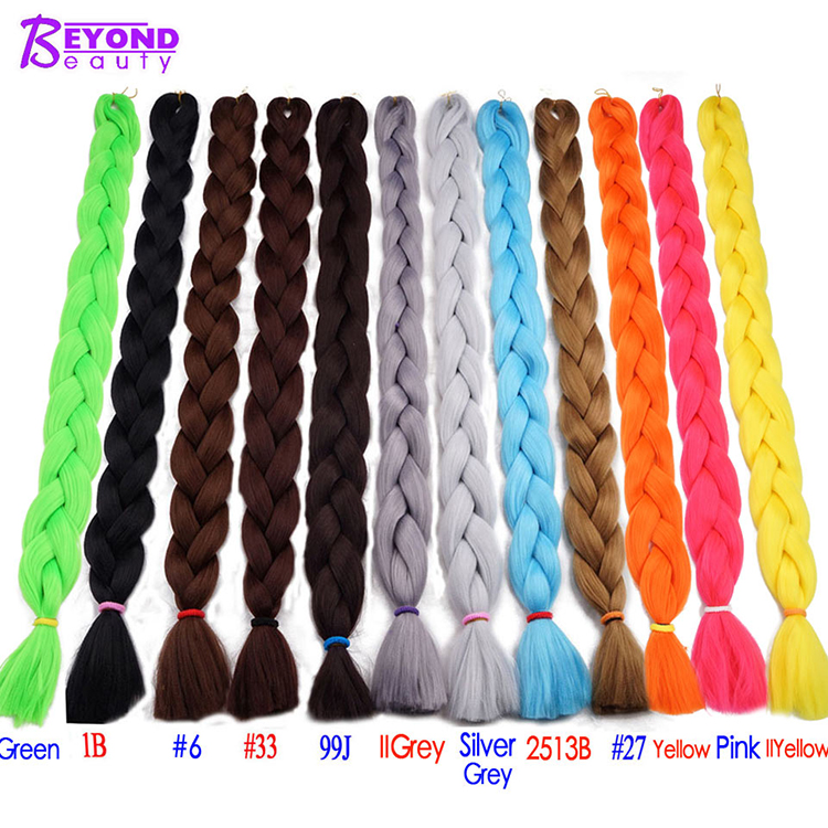 82 inch Jumbo Braids synthetic hair 165g Blonde Pink Burgundy Blue Purple Black colored grey expression braiding hair