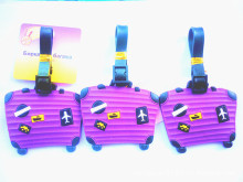 fashional design cute luggage shape rubber luxury luggage tags