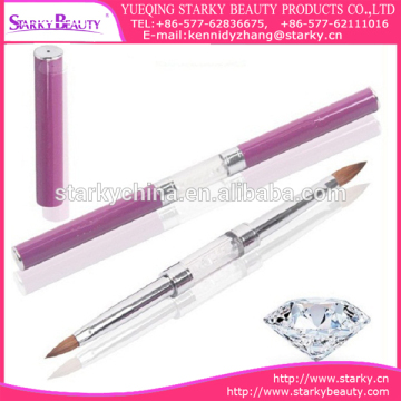 Wholesale 3d nail art brush 2-ways nail art pen diamond crystal gel nail art brush