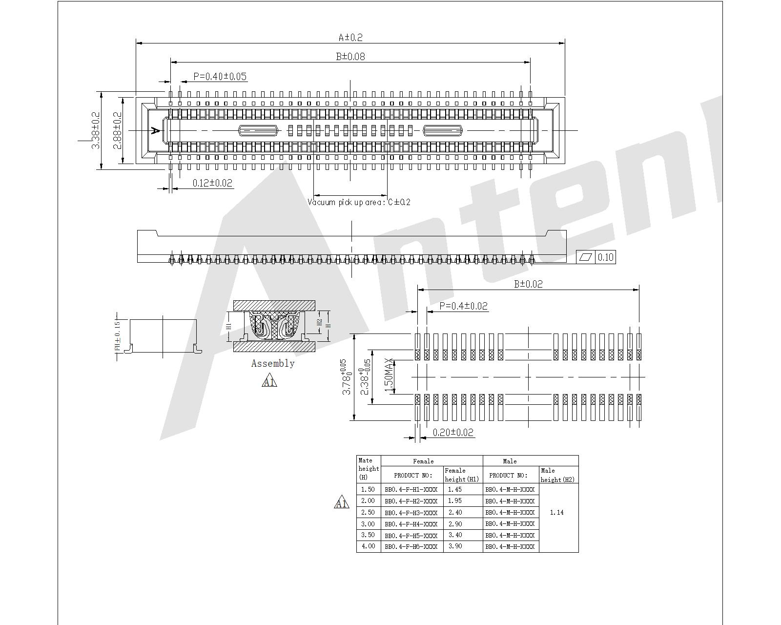 0.4mm Board to Board connector,Female, mating 0.4mm Board to Board connector,Female, mating