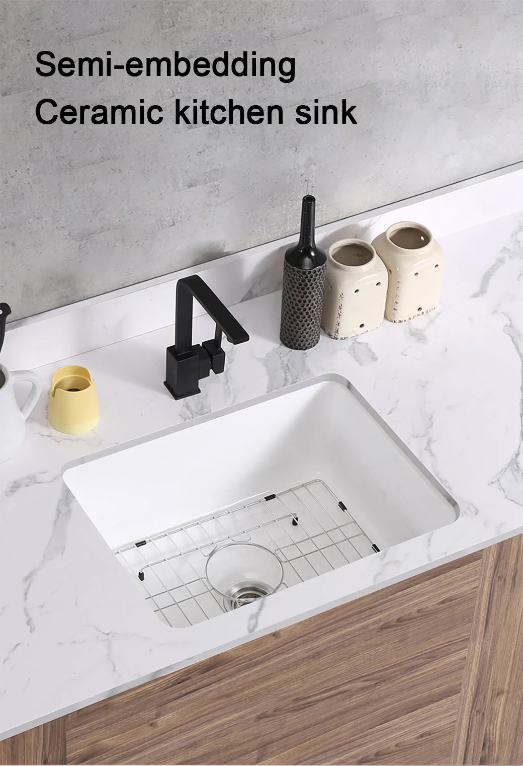 Cupc Certificare Ceramic Single-Slot Vegetable Sink