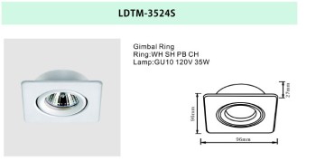 three inch SQUARE GIMBAL TRIM with White GIMBAL RING
