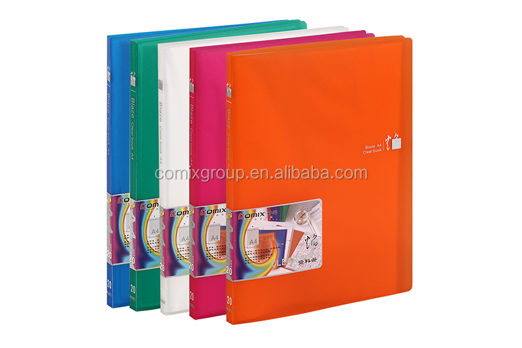Comix Blaze Display Book Colorful A4 20 40 Pockets Presentation Clear book