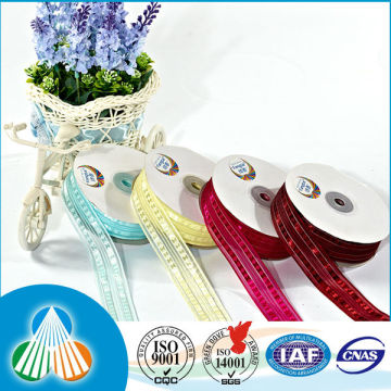 color woven edge polyester ribbon