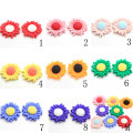 New Charm Colorful Sunflower Resin Cabochon Artificial Flower Flatback Beads DIY Craft Charm Phone Cover Decoration