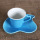 3OZ Blue Sweet love cup and saucer