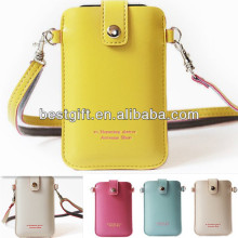 leather wallet cell phone case mobile phone pouch with strap