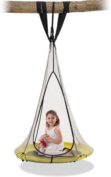 SkyBound 39 Inch Tree Swing Saucer Swing Yellow/Black